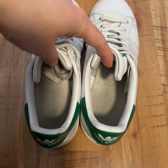 Adidas Stan Smith Shoes Cloud White and Green Vintage Style Sneaker - Picture 7 of 10